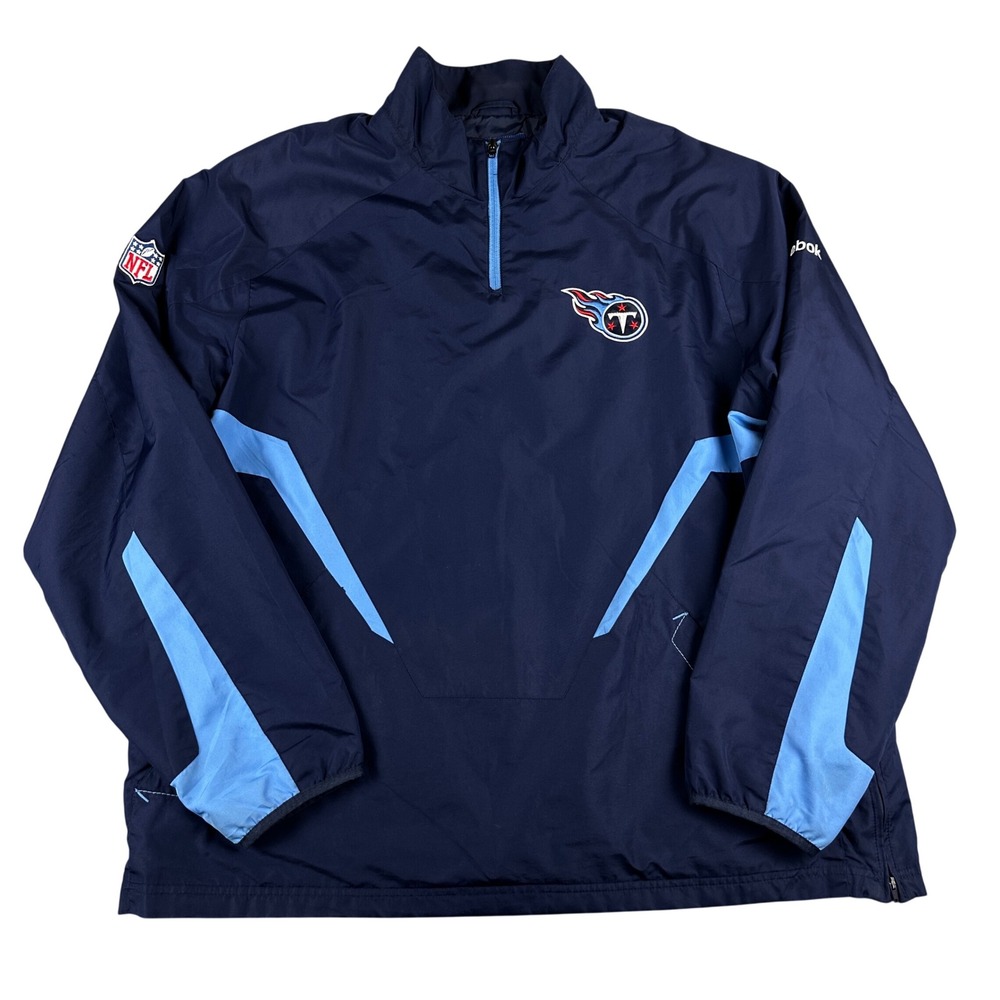 Reebok NFL Tennessee Titans Pullover Windbreaker Jacket Navy Blue Mens XL